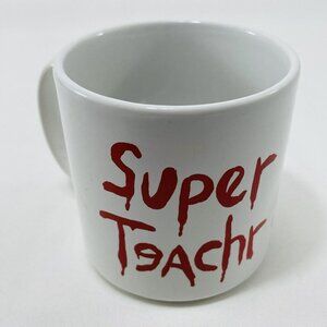 Vintage Guhl 1983 Super Teacher Mug Appreciation Mouse Paintbrush White England